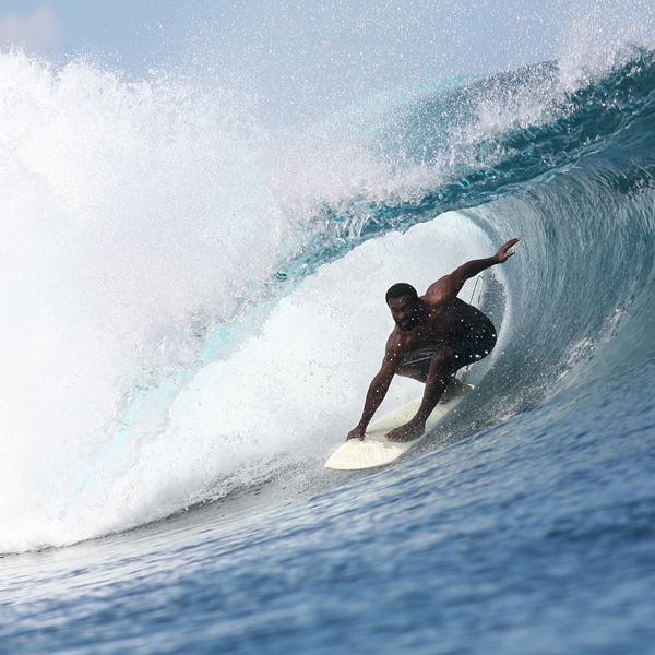 Surfer in the pipe